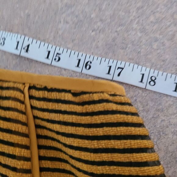 Tibi Turmeric Yellow & Black Striped Wool Blend A-Line Skirt โ Size 12 - Picture 6 of 10